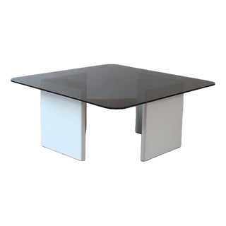 Smoked Glass and Lacquered Wood Coffee Table Model S17 from Ikea Sweden, 1970s For Sale