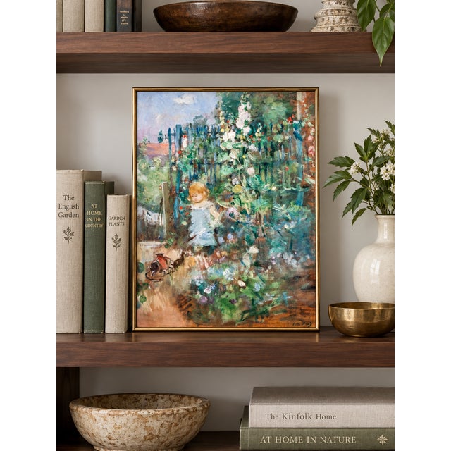 Bunny Williams Home Vintage French Impressionist Art Print – Flower Garden Landscape by Morisot, 18" X 24" For Sale - Image 4 of 9
