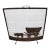 Antique Rustic Wrought Iron Fireplace Screen Silhouette Covered Wagon Ox Western For Sale