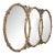 Vintage Oval Ornate Triple Hollywood Regency Triptych Glamour Wall Mirror For Sale