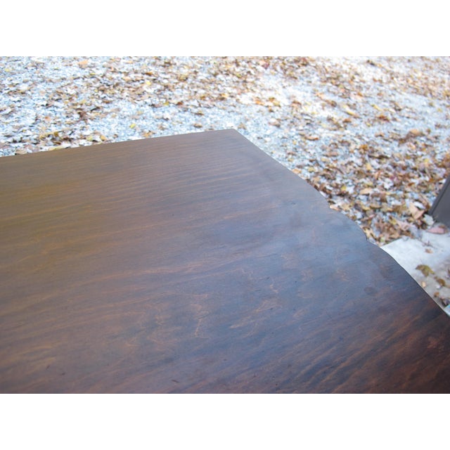 Wood Solid Walnut Table Medium Size Georgian Style Scalloped Top Cabriole Legs For Sale - Image 7 of 12