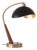 Luna Bella Boomerang Table Lamp - Dark Walnut/Weathered Brass, Matte Black/Gold Shade, Steel Base, 32" Tall For Sale