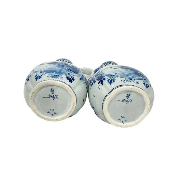 Dutch Delftware Oval Lobed Jugs with Handles from Porceleyne Fles, 1894, Set of 2 For Sale - Image 6 of 10