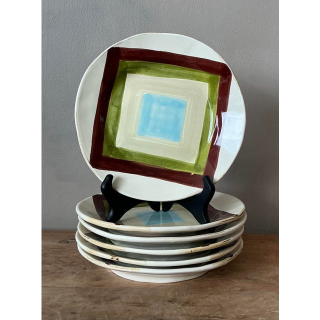 VIETRI Vintage Boho Italian Vietri Glazed Ceramic Salad Plates - Set of 6 For Sale - Image 4 of 8