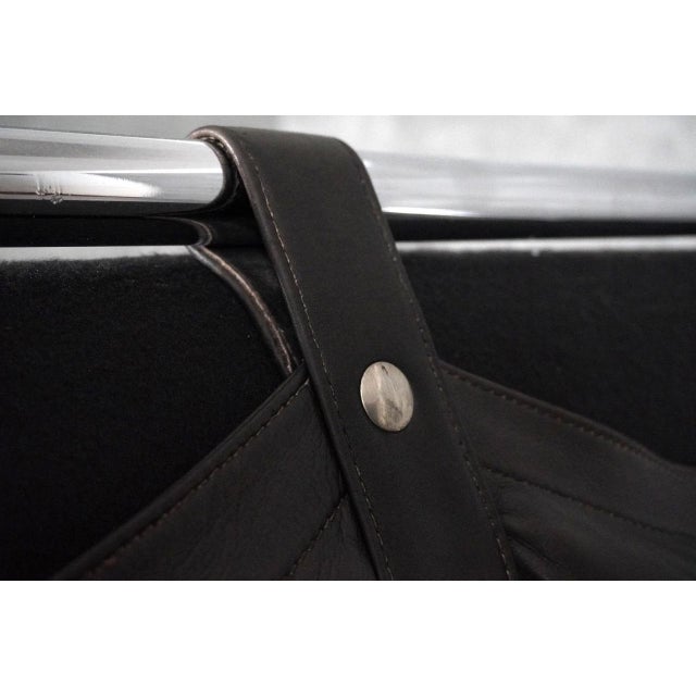 Black Leather Stringa 2-Seater Sofa by Gae Aulenti for Poltronova, 1960s For Sale - Image 6 of 18