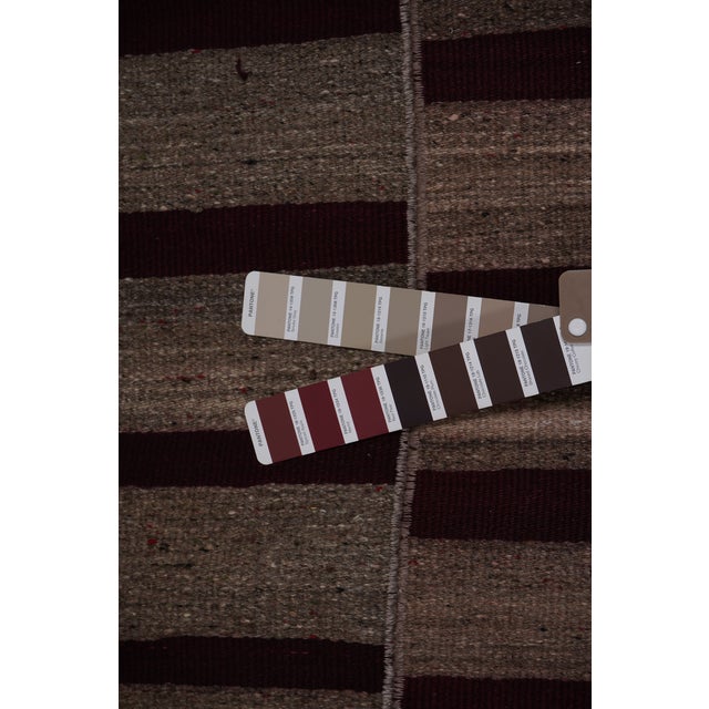 1960s Oversize Bohemian Striped Wool Kilim Rug 9'2'' X 11'4'' For Sale - Image 11 of 12