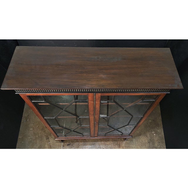 English Astragal Glazed Bookcase of Mahogany From the Edwardian Period For Sale - Image 11 of 12