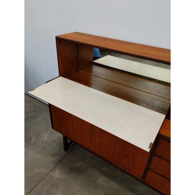 Authentic vintage mid century modern teak sideboard / credenza / console / buffet / server / cabinet. This piece is in...