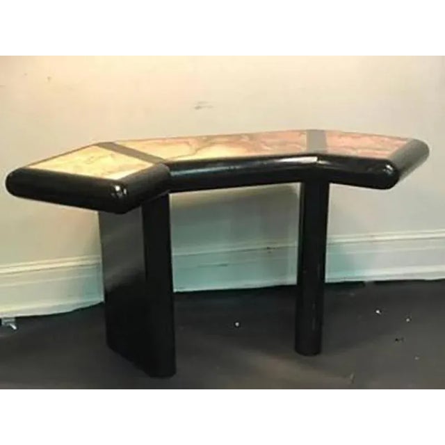 A beautiful, Italian, marble top console table with bronze accents in the manner of Alessandro Albrizzi, circa 1970. Good...