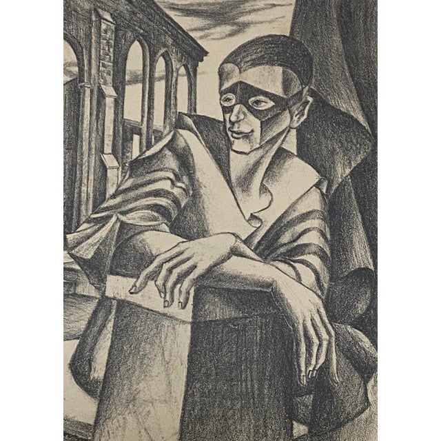Vintage Lithograph "The Actor" Pencil Signed and Titled C.1940 Dimensions 7.5" wide x 10.5" high The distressed frame...
