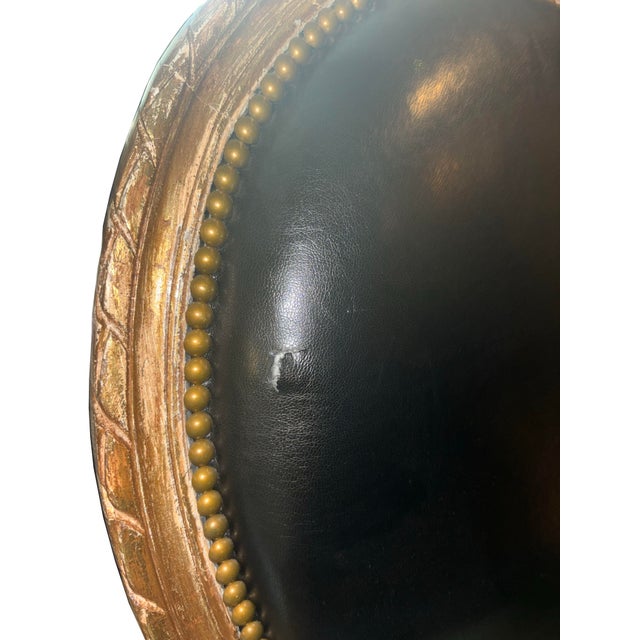 Set of 2 - 18th Century Original French Leather Upholstered Chair For Sale In New York - Image 6 of 6