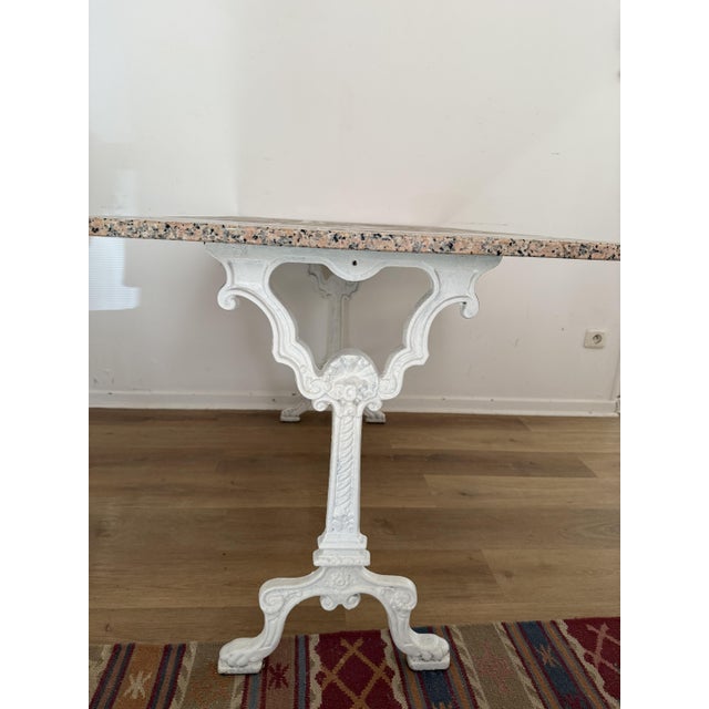 Stone Antique French Bistro Table with Cast Iron Base by Gillet Castres, 1892 For Sale - Image 7 of 12