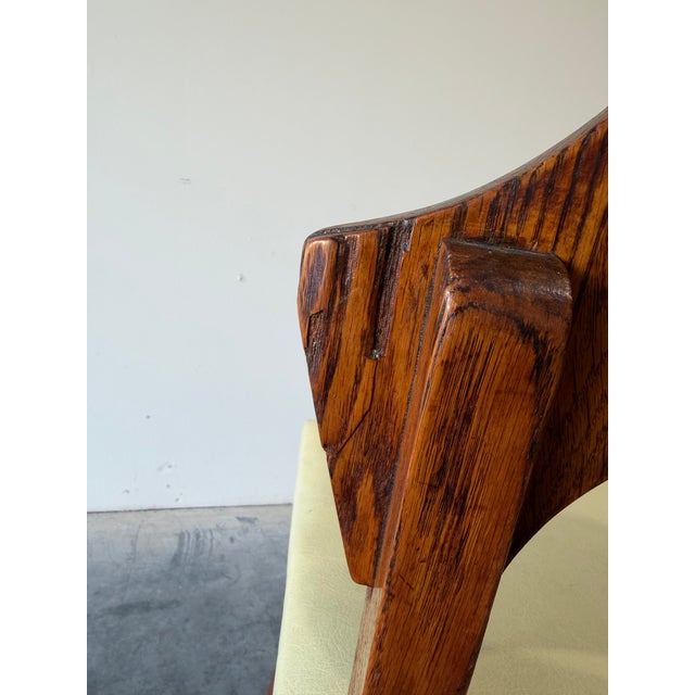 Late 20th Century Brutalist Arts and Crafts Keyhole Dining Chairs, Set of 4 For Sale - Image 10 of 12