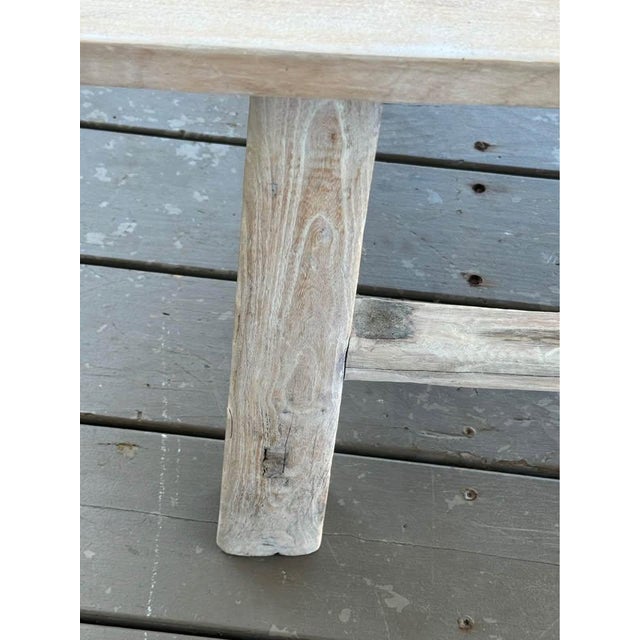 Wood Antique Elm Wood Coffee Table For Sale - Image 7 of 15