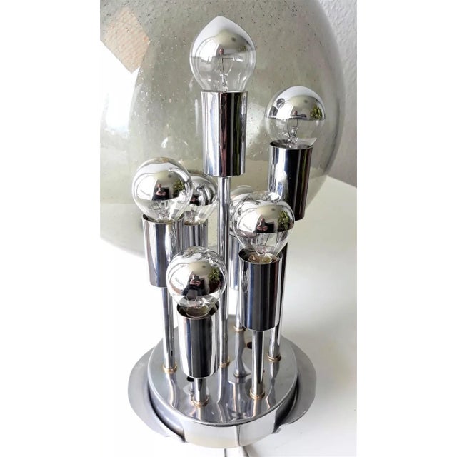 Sputnik Smoked Glass Ball Pendant Lamp from Doria Leuchten, Germany, 1960s For Sale - Image 9 of 17