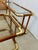1970s Postmodern Wood & Polished Brass Console & End Table Set - 2 Pieces For Sale - Image 4 of 5