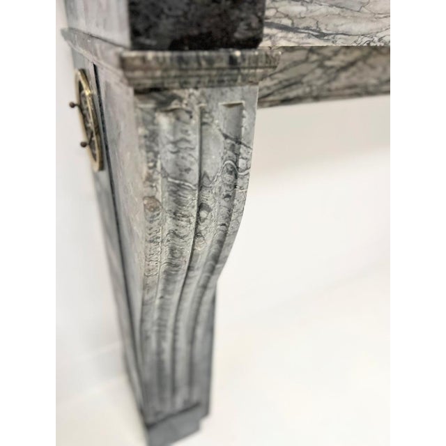 Napoleon III Fireplace in Blue Turquin Marble, 1800s For Sale - Image 6 of 18