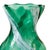 Vintage German mid-century hand-blown vase in green glass with white stripe accents from the 1960s. The vase features the...