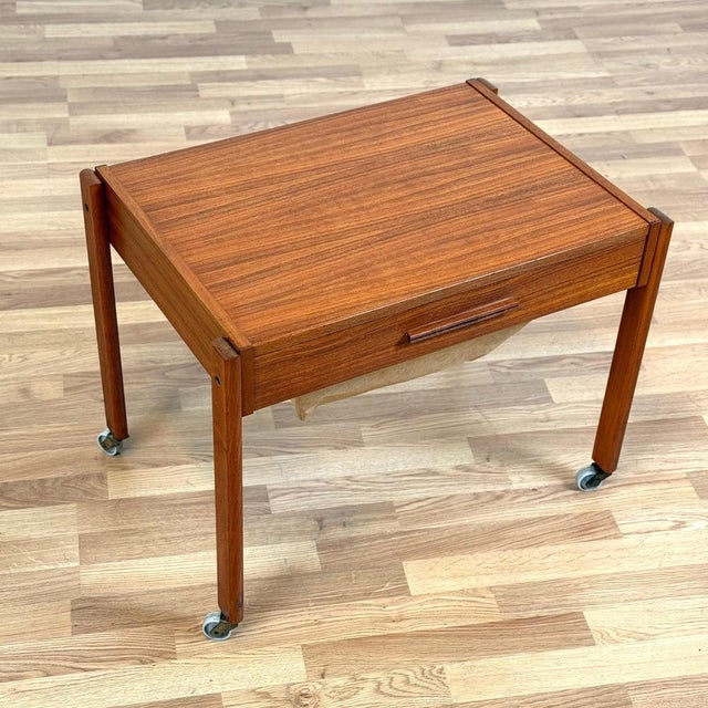 Side or Sewing Table in Teak, Denmark, 1950s-1960s For Sale - Image 6 of 10