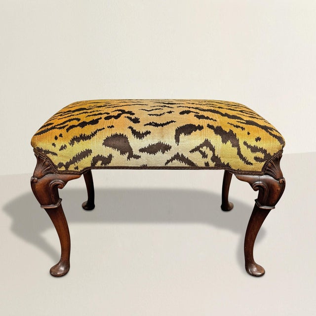 A 19th-century English Chippendale-style mahogany bench that somehow feels as right now as it did two hundred years ago....