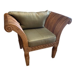 Sculptural Solid Teak Chair For Sale