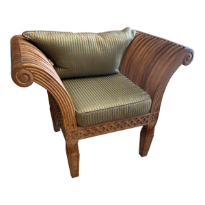 Sculptural Solid Teak Chair