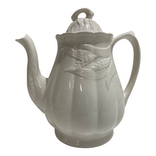 Vintage English Ironstone Coffee Pot - Royal Crownford - Wheat Pattern For Sale