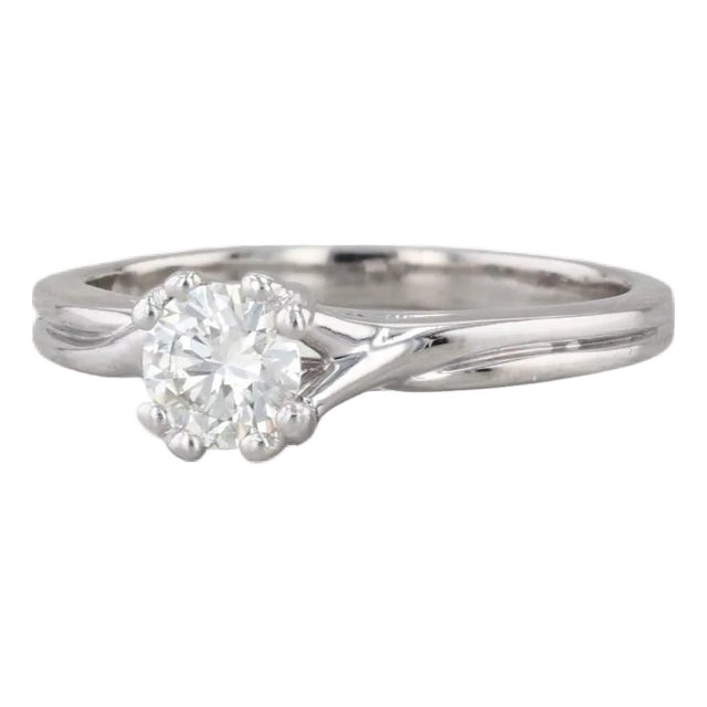0.48ct Round Diamond Solitaire Engagement Ring Platinum Size 7.5 For Sale