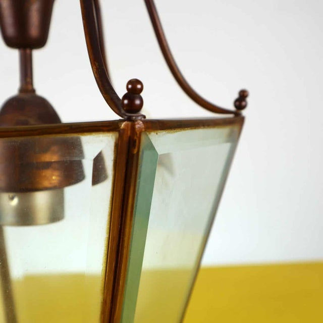 60s chandelier in glass and metal Height: 28 Width: 23 Depth: 20.5 This piece is attributed to the mentioned...