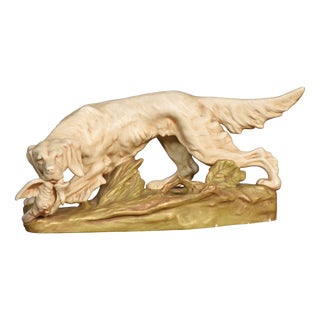 Figure of a Setter from Royal Dux, 1890s For Sale