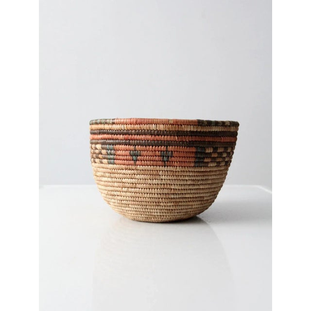 Mid-Century Modern Vintage Coiled Basket For Sale - Image 3 of 12