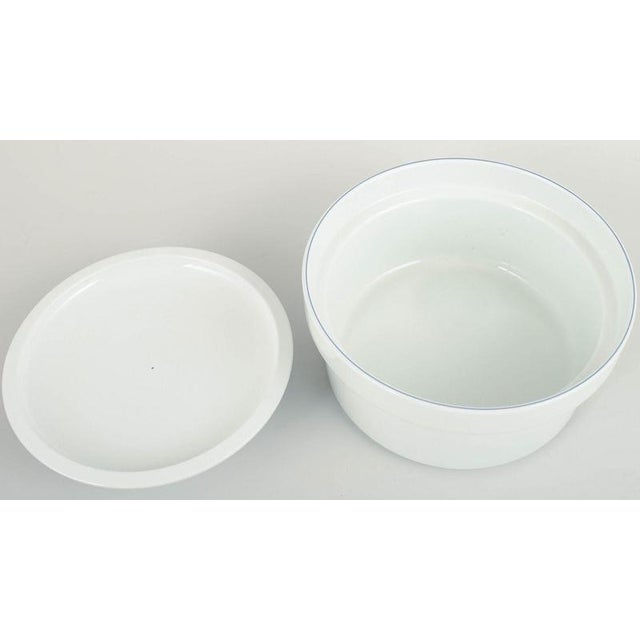 Blue Line Lidded Tureen in Faience by Grethe Meyer for Royal Copenhagen, 1992-1999 For Sale - Image 3 of 5