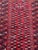 Pretty antique tribal Turkmen rug with nice unusual design with at the top, the design of two constructions and...