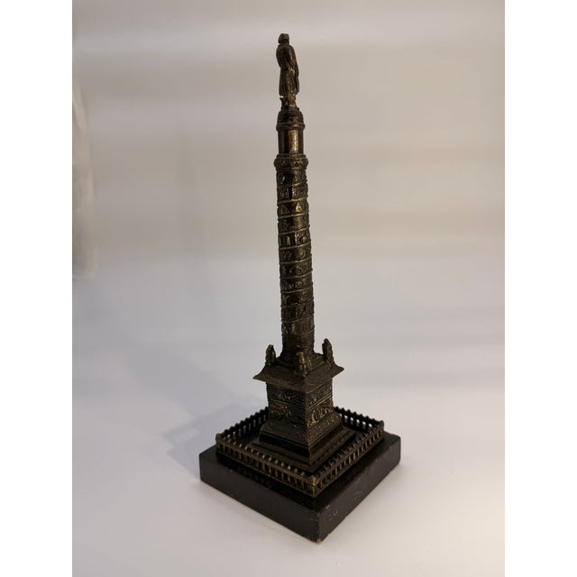 Antique French Grand Tour Bronze Model of the Vendome Column For Sale In New York - Image 6 of 8