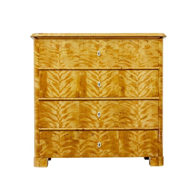 Swedish Tiger Birch Chest of Drawers, 1870s For Sale - Image 4 of 10