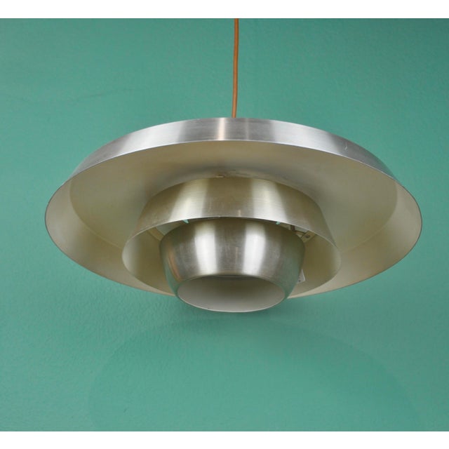 Metal Danish Lamp in Gold Metal, 1960s For Sale - Image 7 of 12