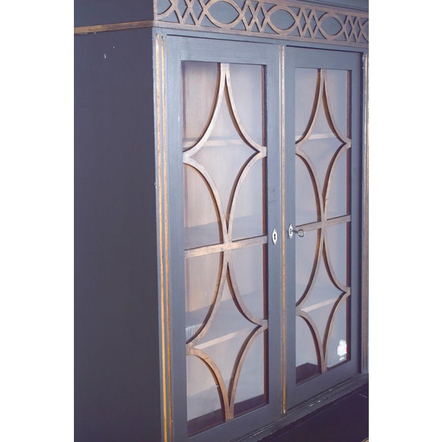 Rustic Danish Rustic Painted Cabinet with Gilt Accents For Sale - Image 3 of 14