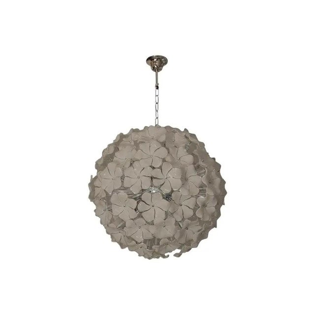 Early 21st Century Venetian Beige Flowers Murano Style Glass Sputnik Light by Simoeng For Sale - Image 5 of 6