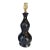 1960's Mid-Century Modern Glossy Black Ceramic Gold Spatter Table Lamp 16.25" For Sale