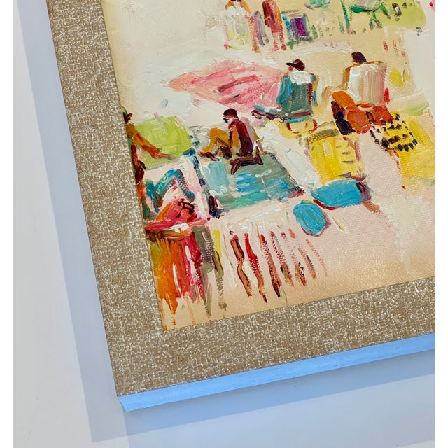 2020s Beach Scene in Pastels, Original Painting Framed by Tailroy For Sale - Image 5 of 6