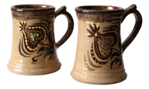 Vintage Studio Pottery Mugs Pair