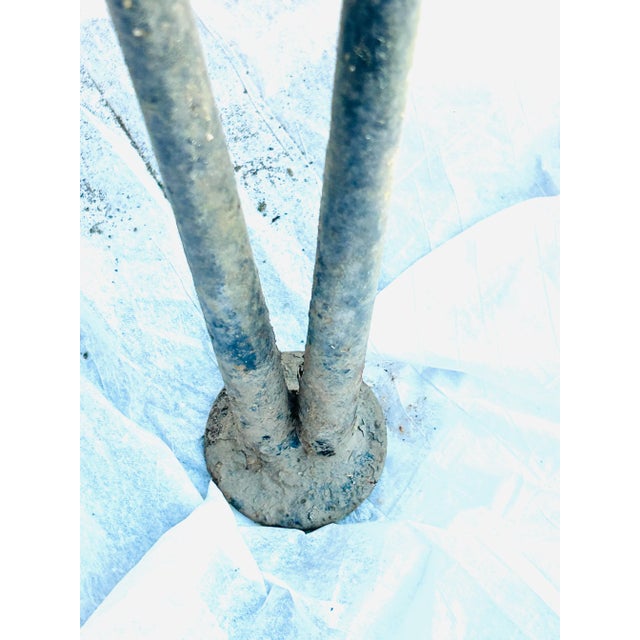 1950s 1950's Midcentury Meshed Top Wrought Iron Table For Sale - Image 5 of 7