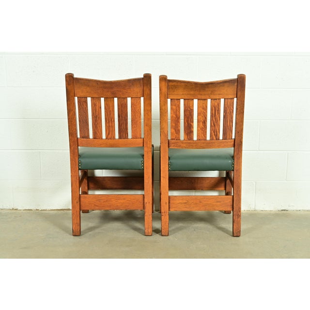 Gustav Stickley Antique Mission Oak Arts & Crafts Dining Chairs, Set of Four For Sale - Image 12 of 14
