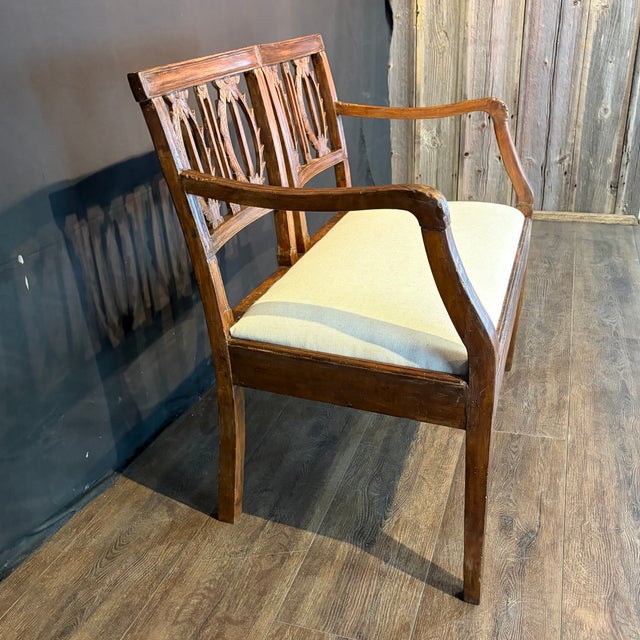 18th Century Italian Carved Wood and Newly Upholstered Loveseats-a Pair For Sale In Portland, ME - Image 6 of 12