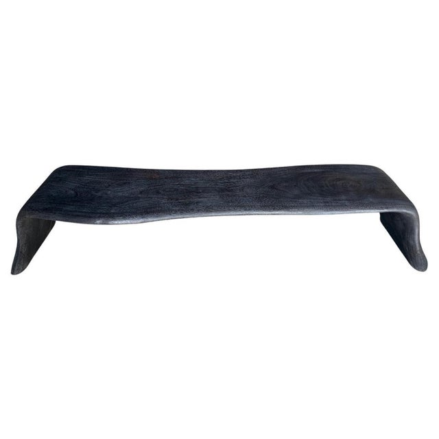 Beautiful minimalist charred coffee table or bench. Both usable and sculptural. Full dimensions; Top 68” wide x 15”-18″...
