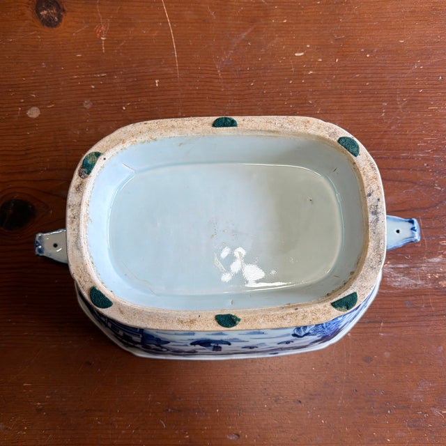Antique Chinese Export Canton Porcelain Soup Tureen, Circa 1830's For Sale - Image 10 of 12