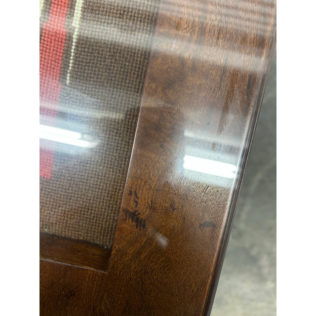 Vintage Parsons Style Needlepoint Backgammon Game Table For Sale - Image 11 of 12