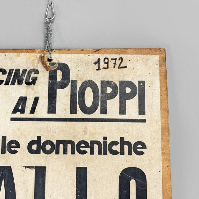 Mid-Century Modern Italian Wooden Advertising Sign, 1970s For Sale - Image 11 of 16