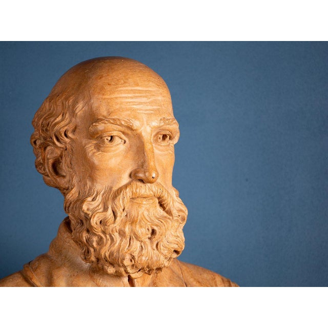 Unknown, Italian School, Bust of Andrea Palladio, 19th Century, Terracotta For Sale - Image 5 of 6