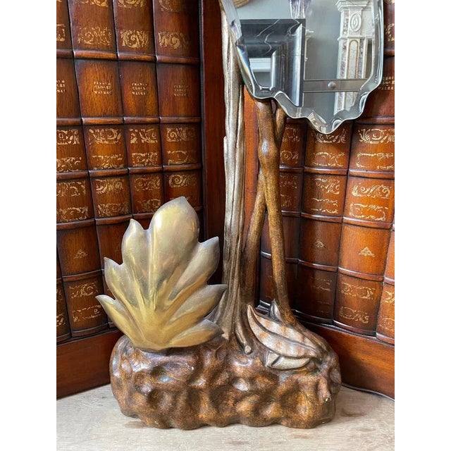 Italian Mirrored Heron Floor Lamp in Brass and Gilt, 1950 For Sale - Image 6 of 10